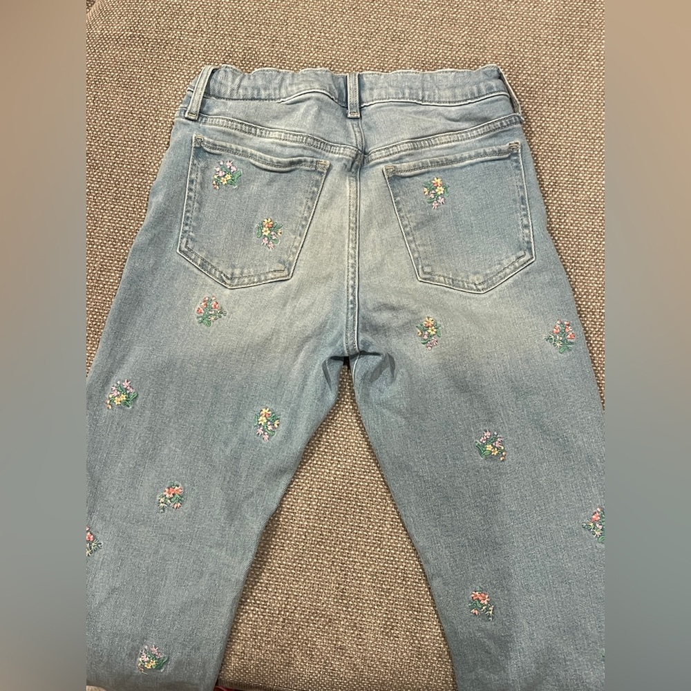 Gap Kids Embroidered Floral Jeans Size 14 - Picture 4 of 5